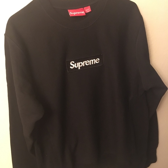 Supreme Black Crewneck Box Logo Sized Large